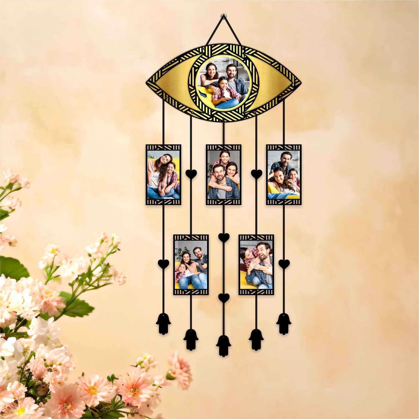 Evil Eye Photo Frame Dream Catcher | Custom Wall Hanging for 6 Photos (Copy)