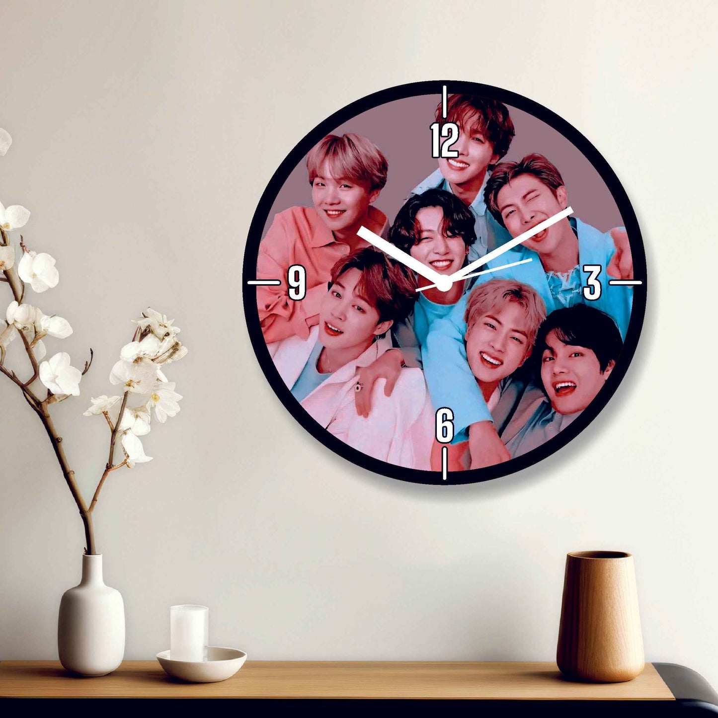 BTS-Themed Designer Wall Clock – Perfect for BTS ARMY Fans - Amoreta