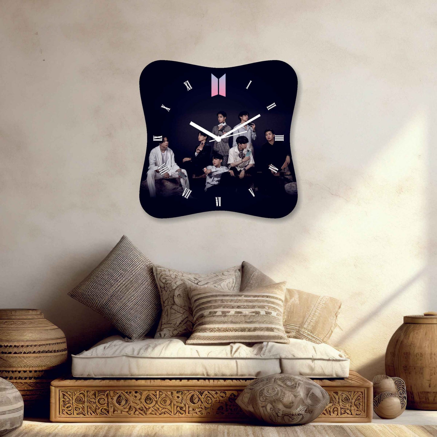 Curved BTS Wall Clock – Celebrate BTS with a Personalized 12x12 Inch Design
