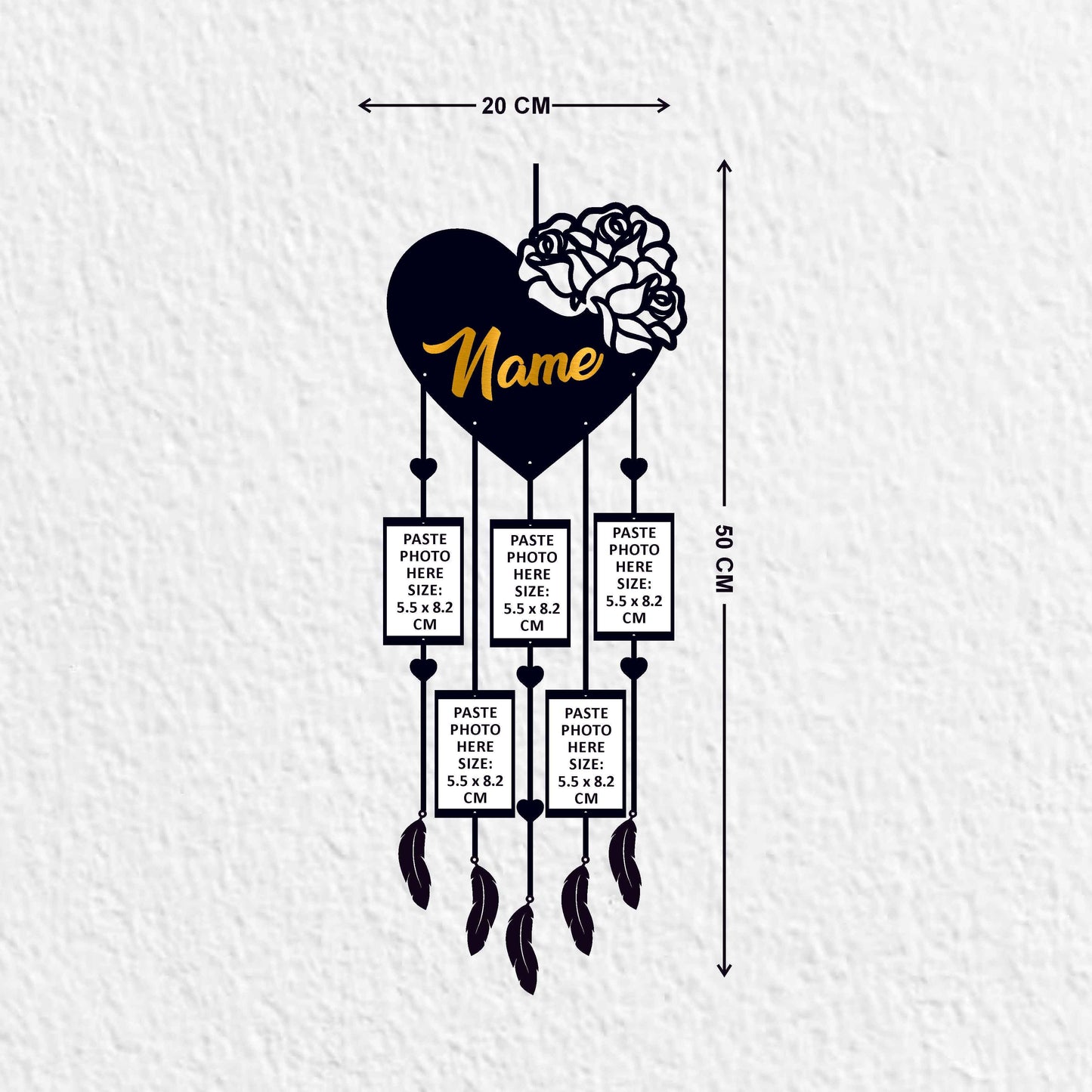 Customizable Photo Frame Dream Catcher – Showcase 5 Photos and Personalized Text