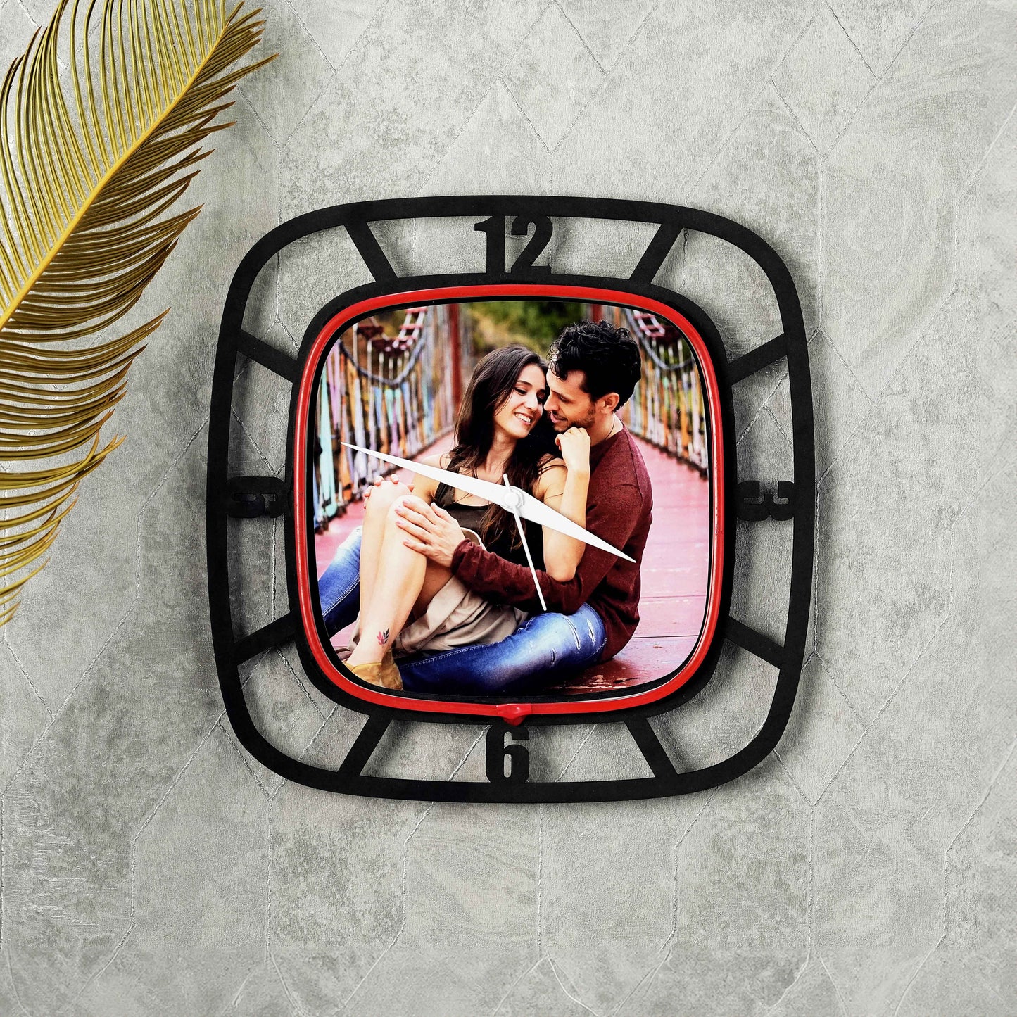 Customized LED Wall Clock with Neon Glow – Share 1 HD Photo and a Personalized Text Message