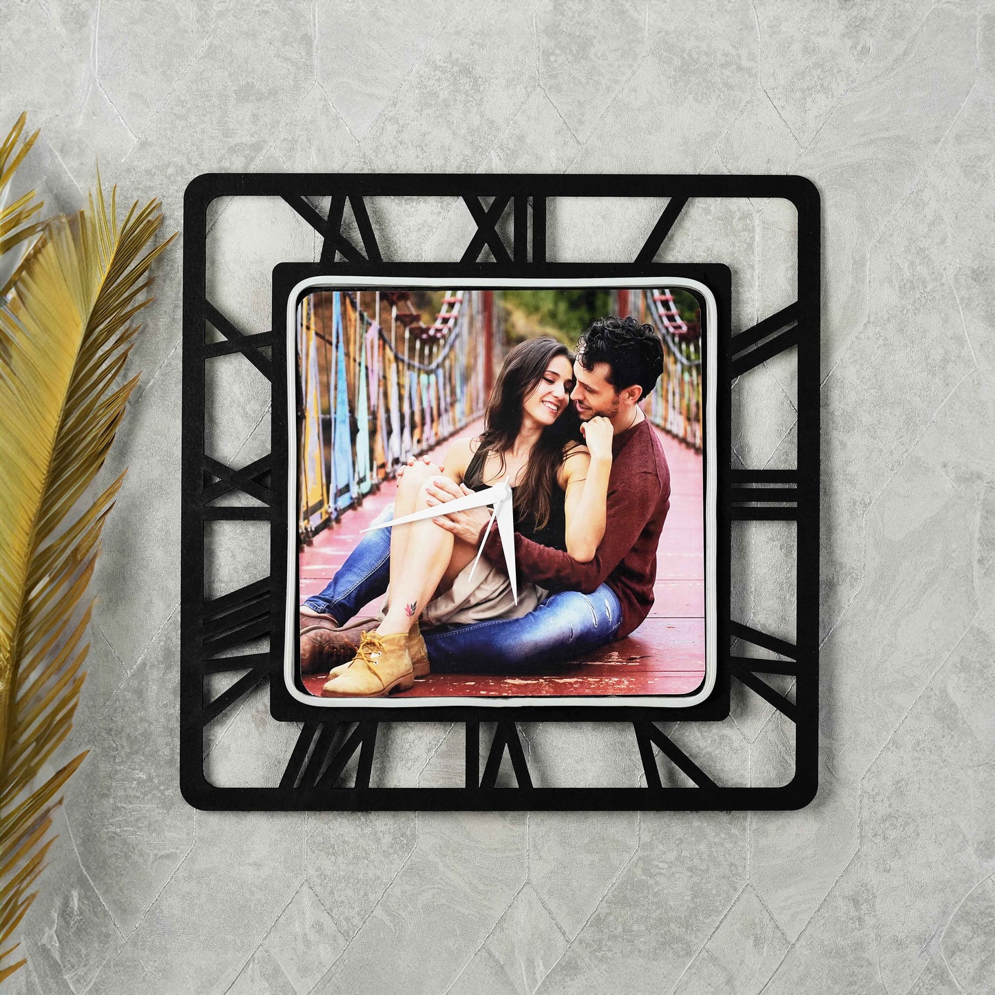 Designer LED Wall Clock – 1 HD Photo and Personalized Text Message