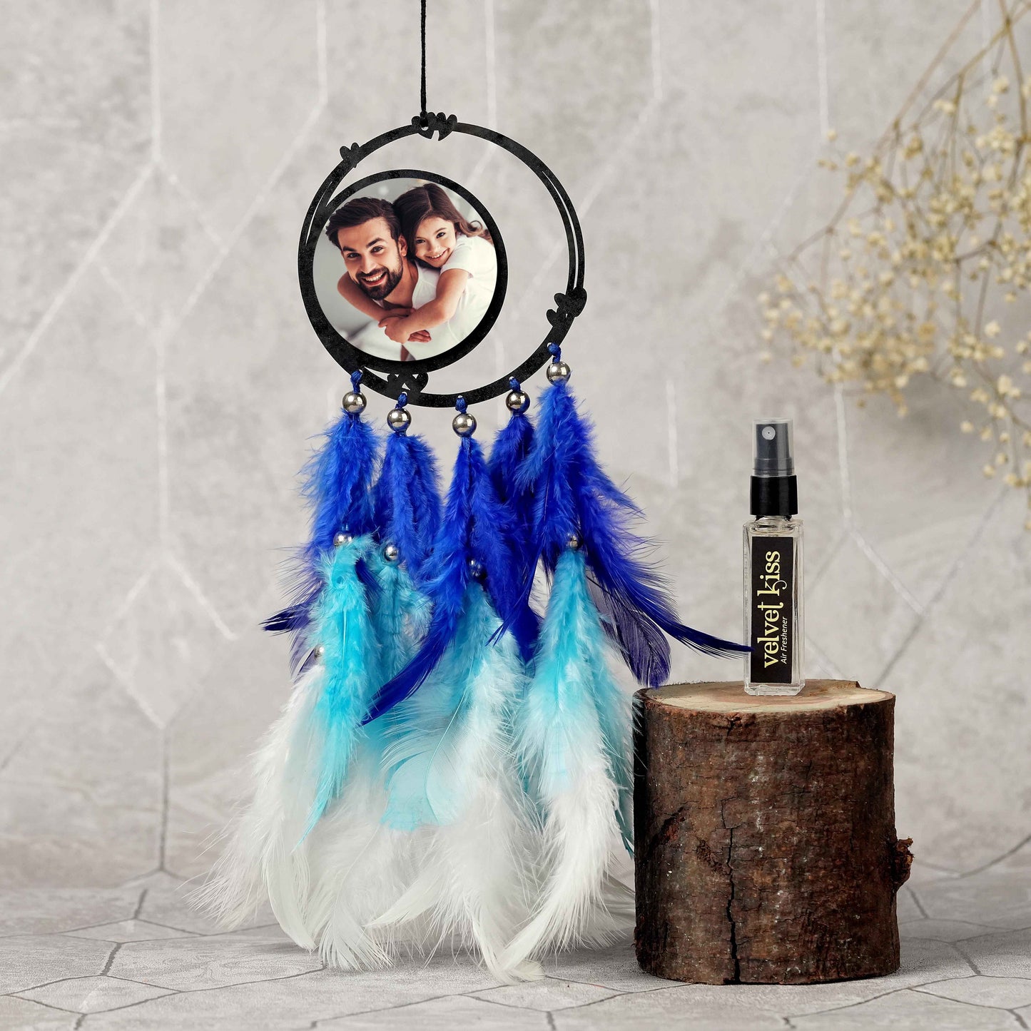 Fairy Dream Catcher Wall Hanging for Mother's Day – Big Size with Pink Feathers & Optional LED Light
