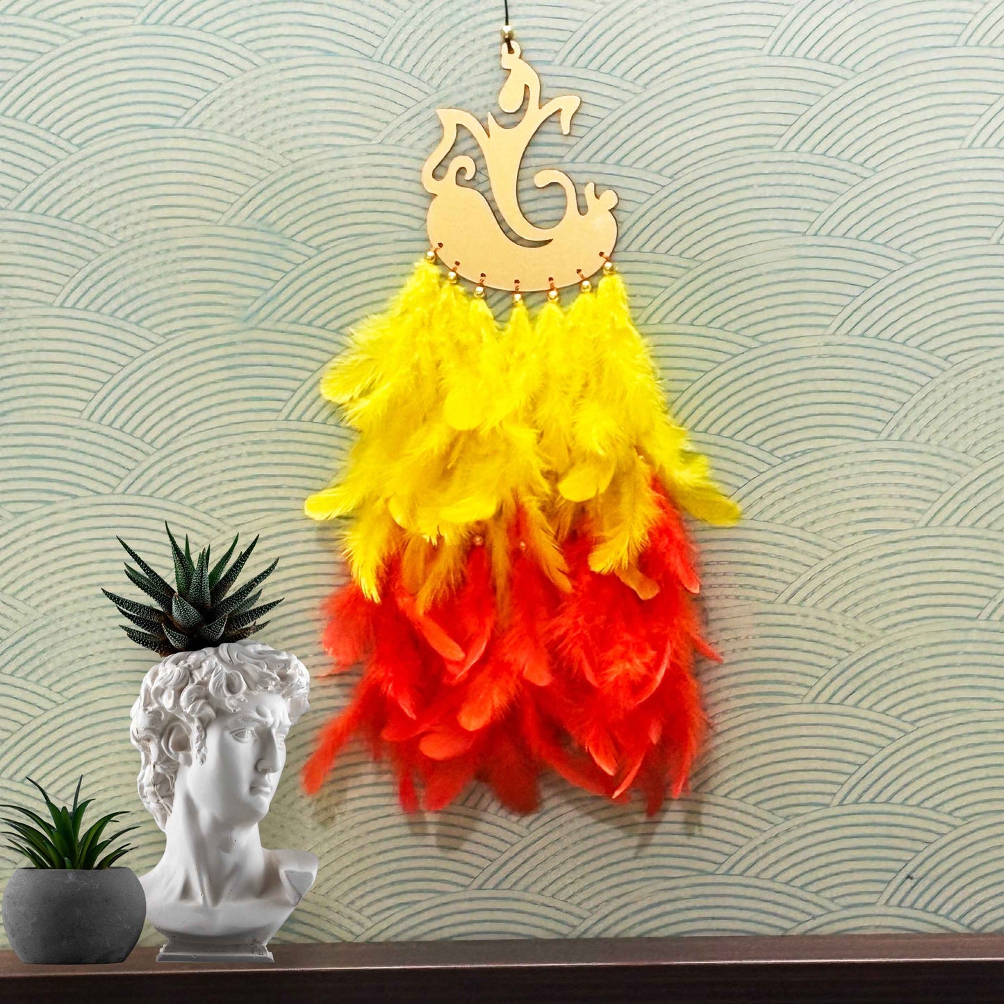 Ganesha Big Dream Catcher with Customizable Colors and Optional LED
