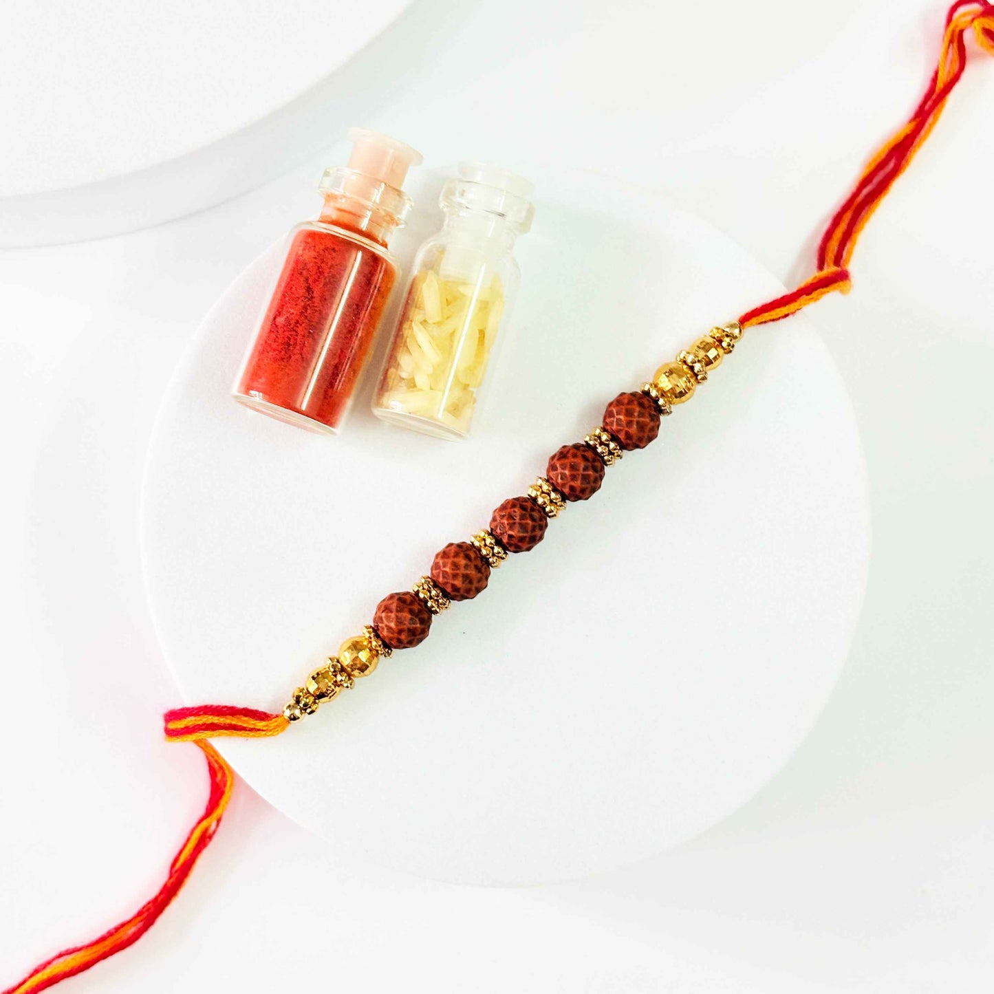 Shiva Theme Car Dream Catcher with Rudraksh Rakhi – Spiritual Combo Gift for Rakshabandhan