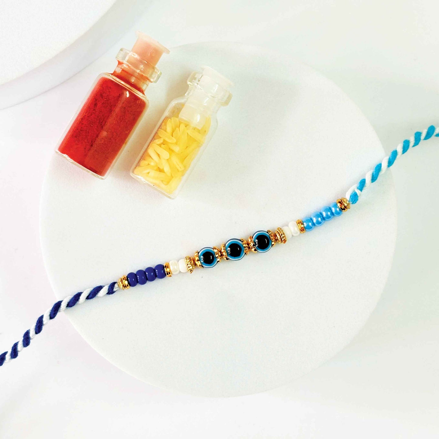 Designer Car Dream Catcher with Evil Eye Rakhi – Rakshabandhan Protection Combo