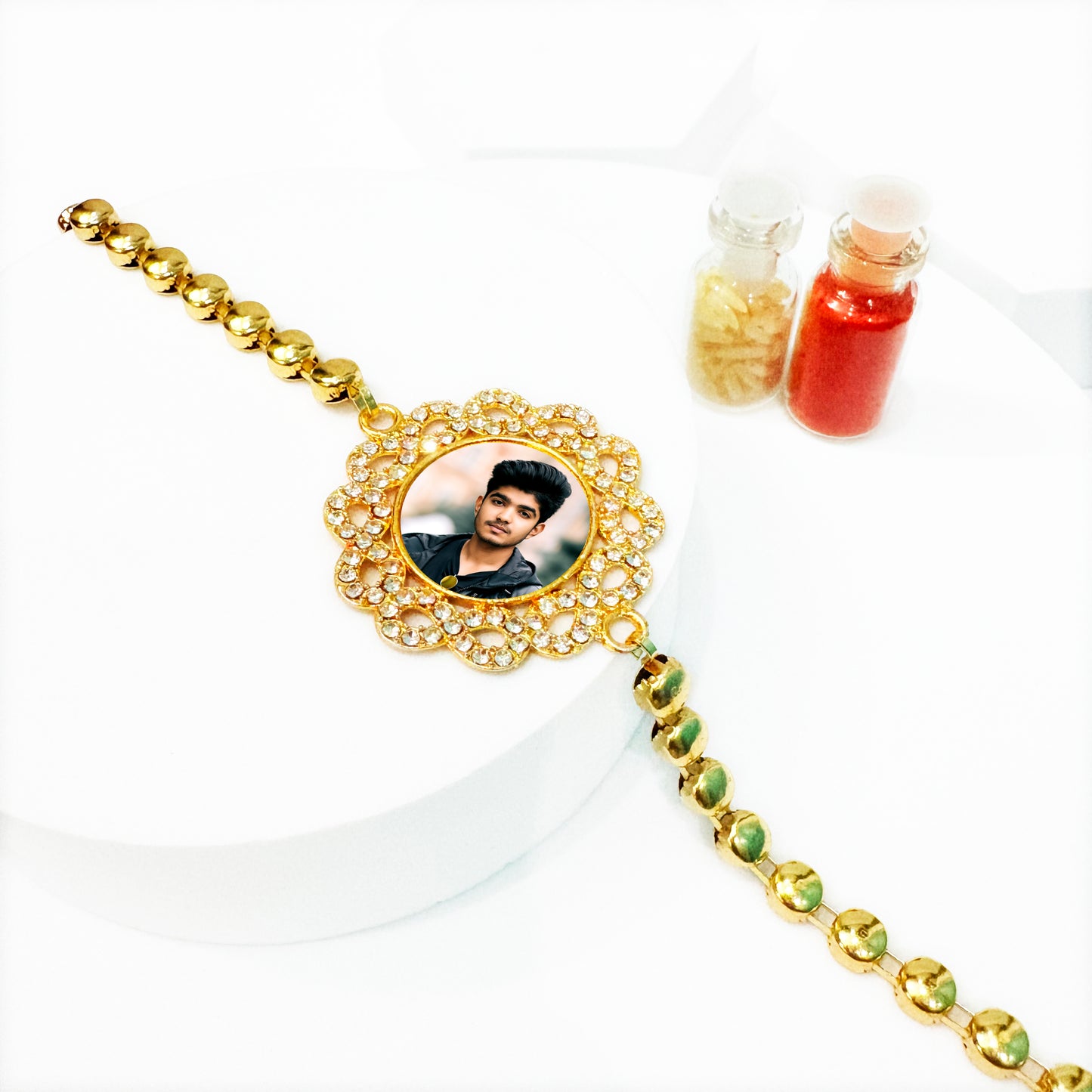 Evil Eye Photo Frame Wall Hanging with Photo Rakhi | Raksha Bandhan Gift for Brother and Sister