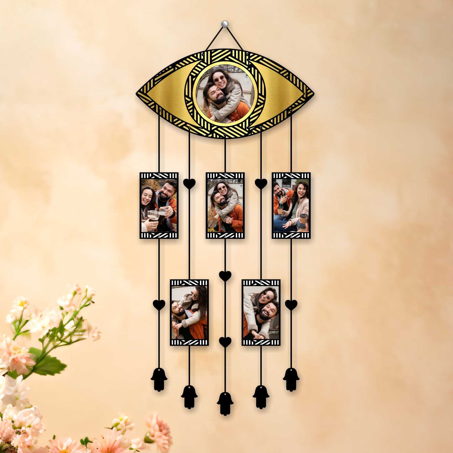 Evil Eye Photo Frame Wall Hanging with Photo Rakhi | Raksha Bandhan Gift for Brother and Sister
