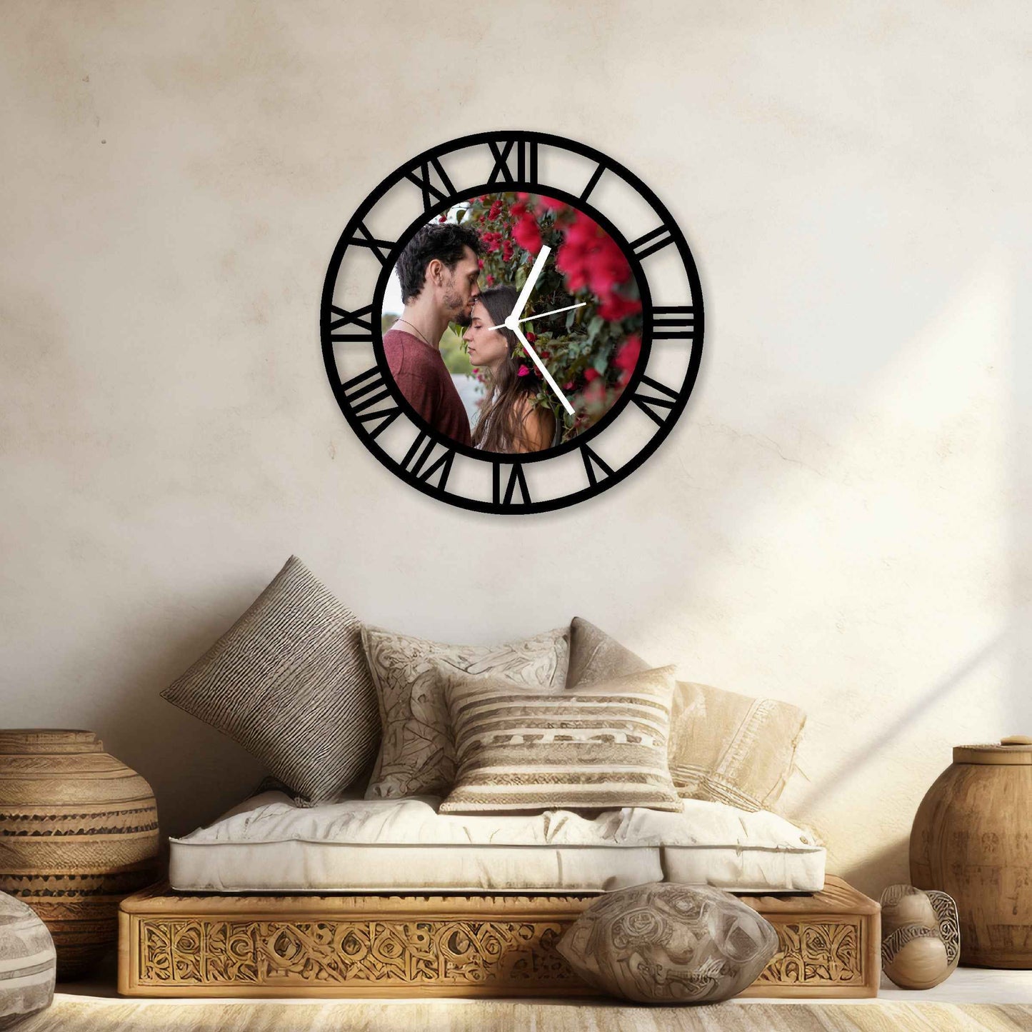 Large Eternal Love: Customized Photo Wall Clock - Amoreta