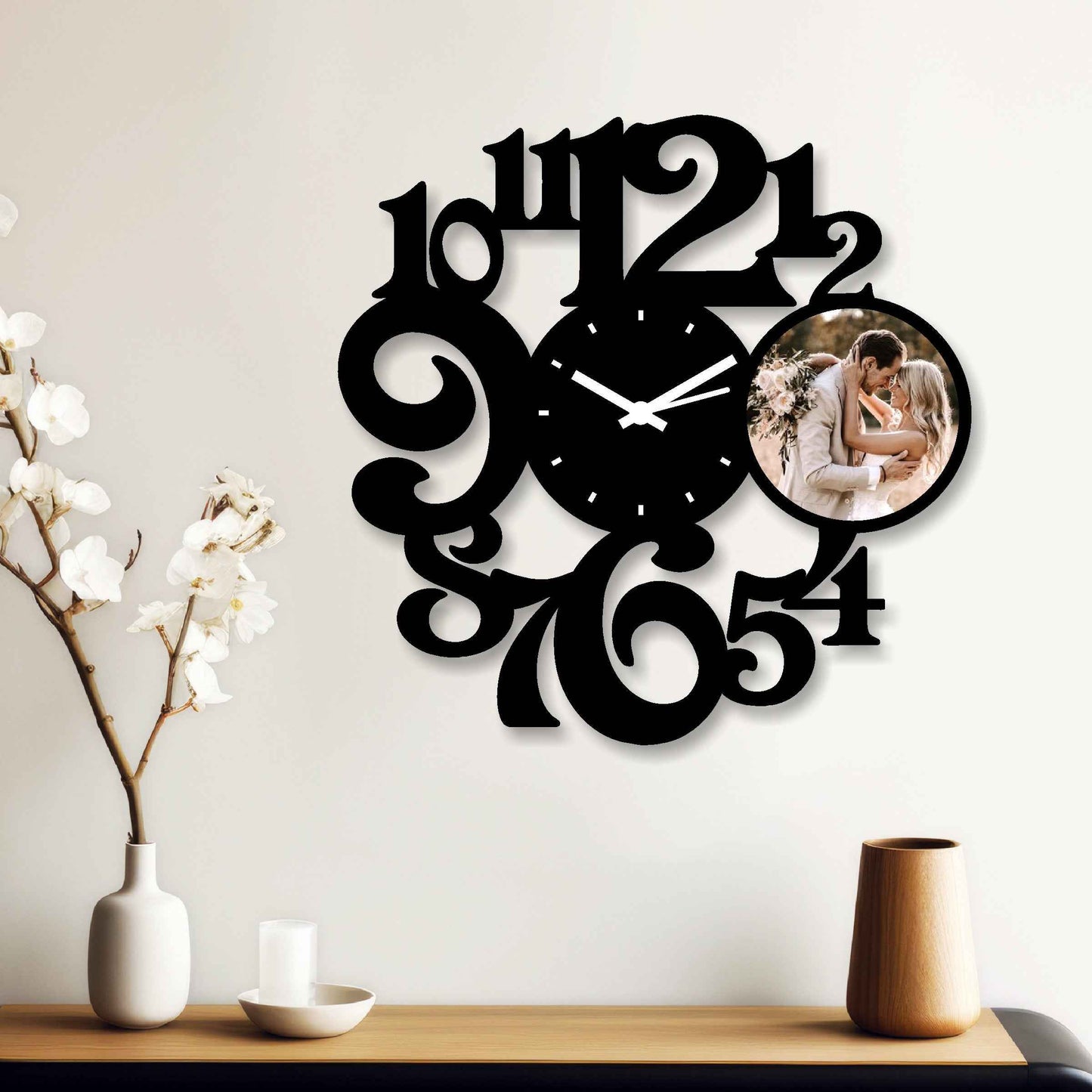 Large Personalized Numbered Photo Wall Clock – Celebrate Your Special Moments - Amoreta