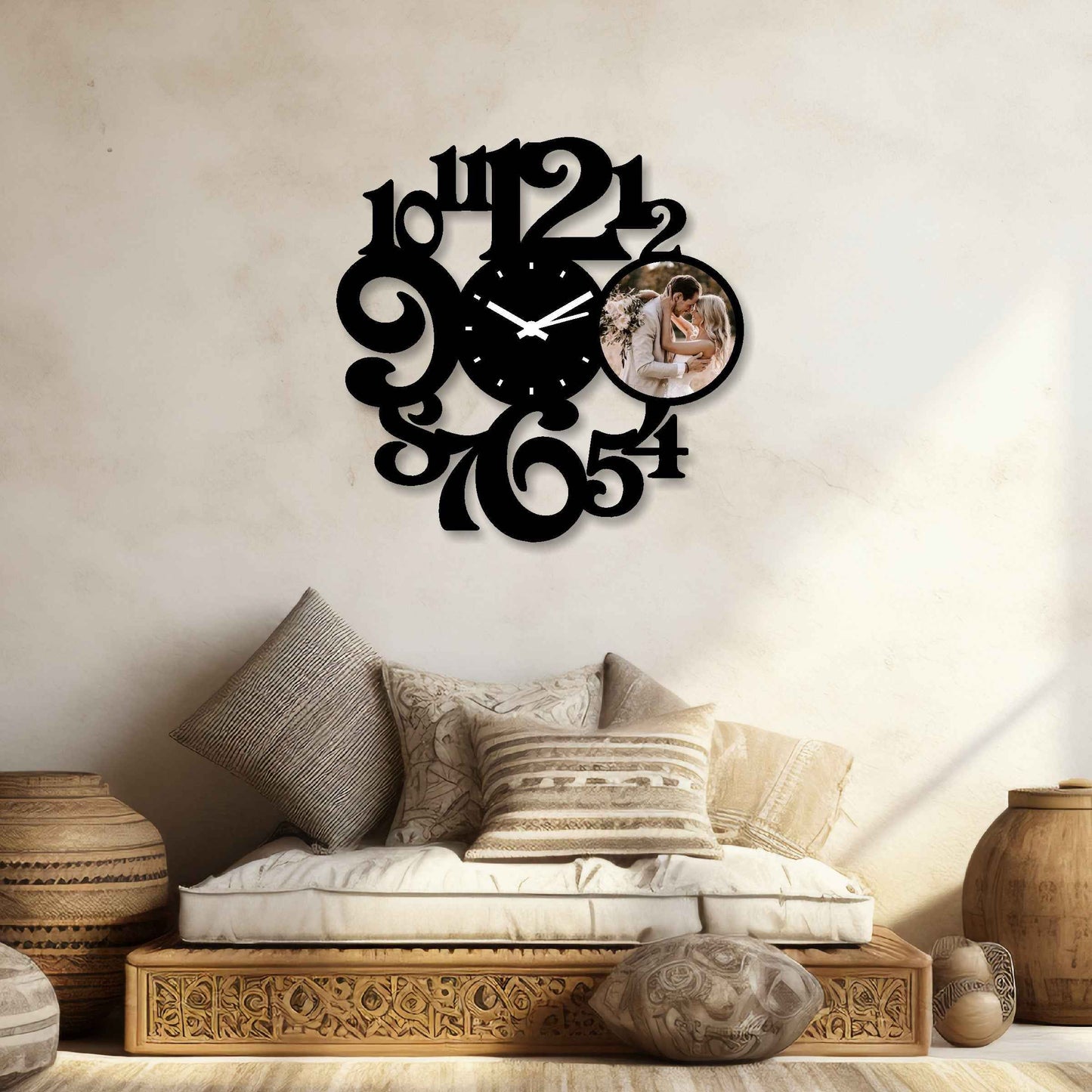 Large Personalized Numbered Photo Wall Clock – Celebrate Your Special Moments - Amoreta