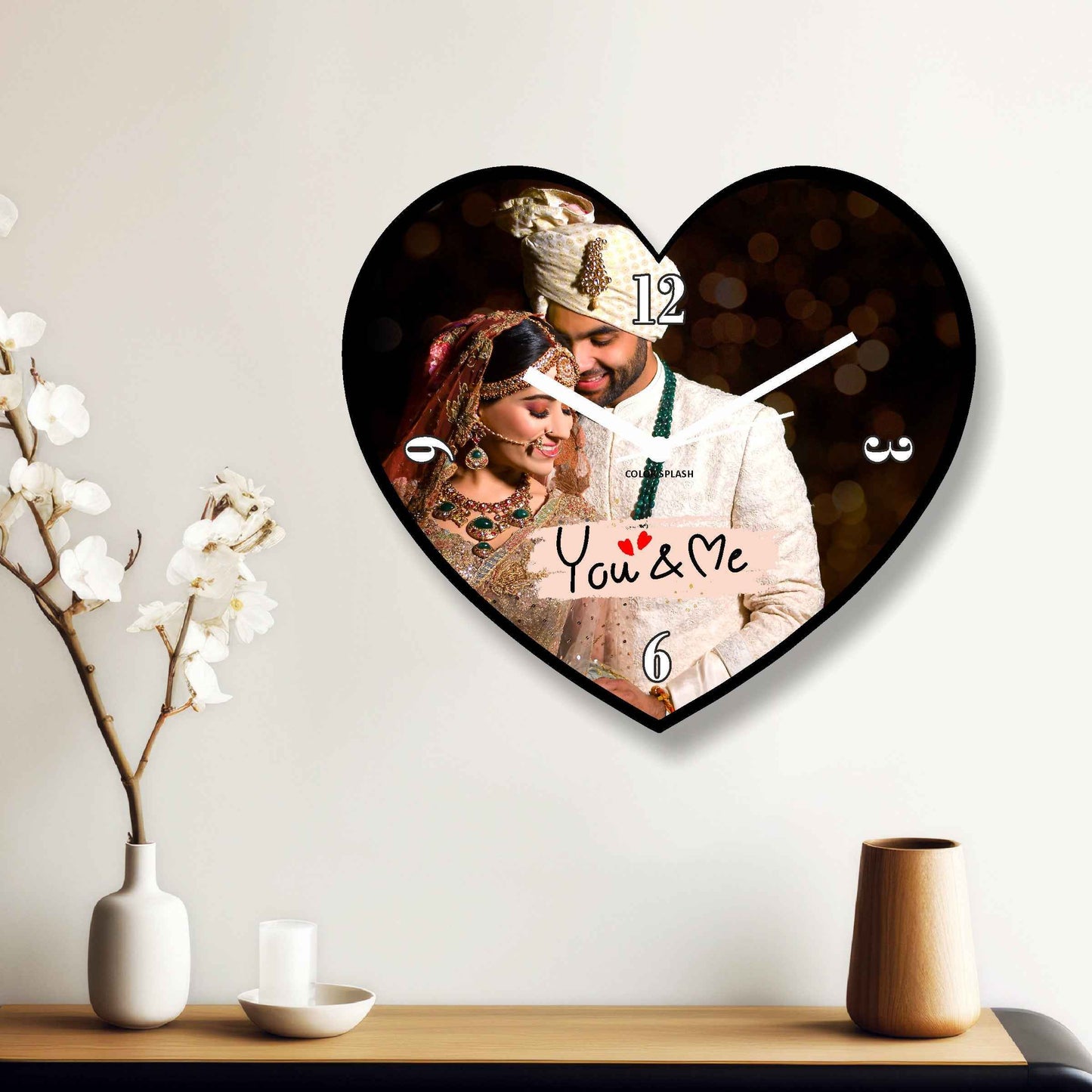 Heart-Shaped Designer Wall Clock – Personalize with Your Cherished Moments - Amoreta