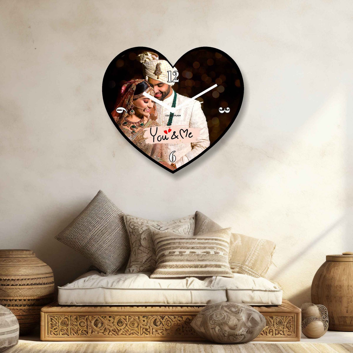 Heart-Shaped Designer Wall Clock – Personalize with Your Cherished Moments - Amoreta