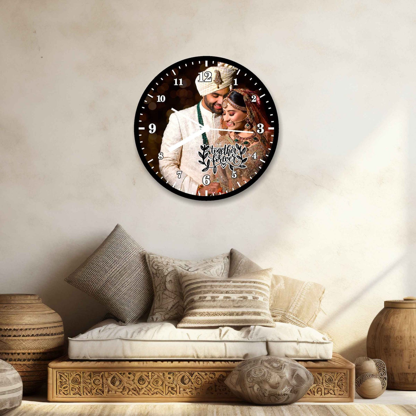 Round Designer Wall Clock – Personalize with Your Special Memory - Amoreta