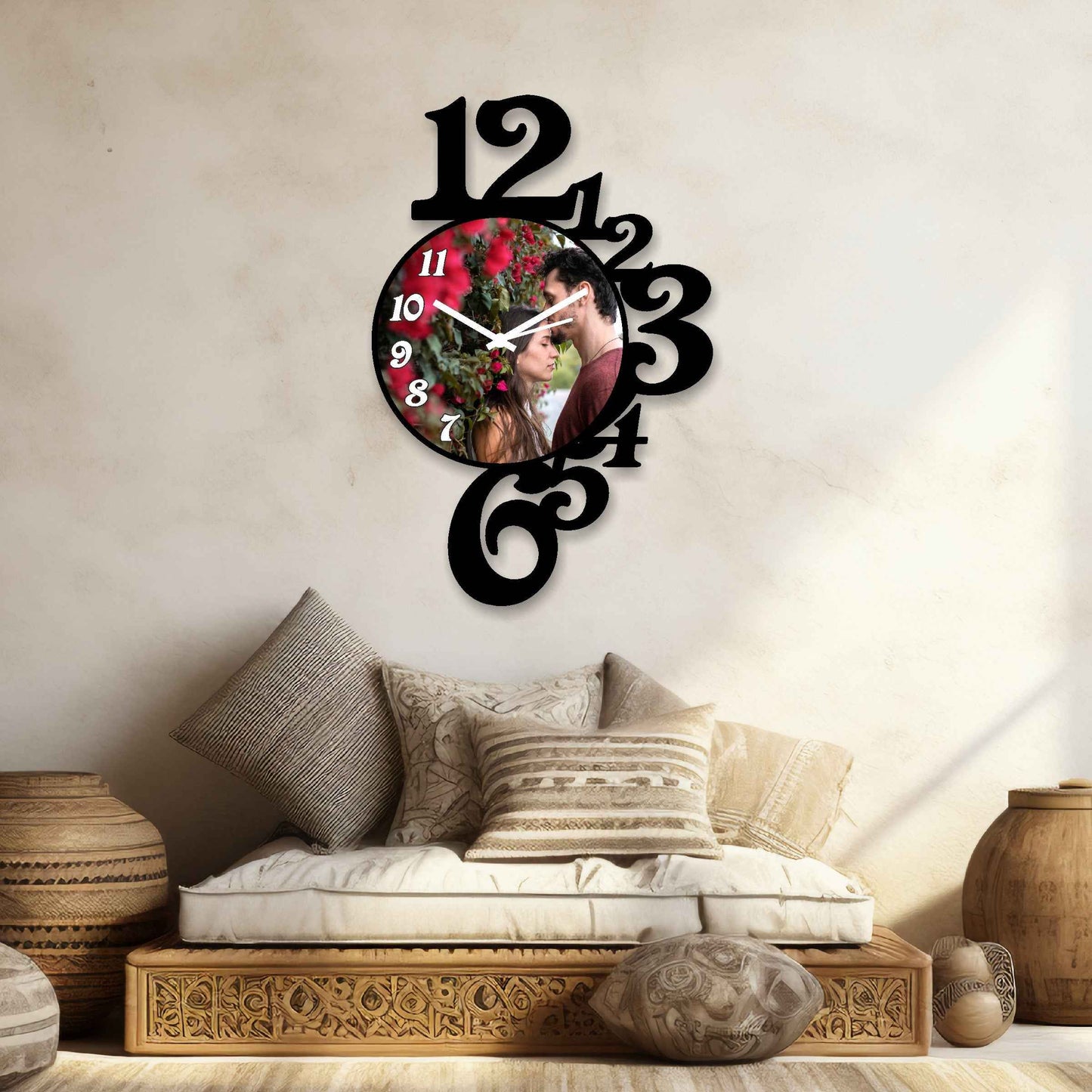 Curved Personalized Photo Wall Clock – Cherish Your Special Moments - Amoreta