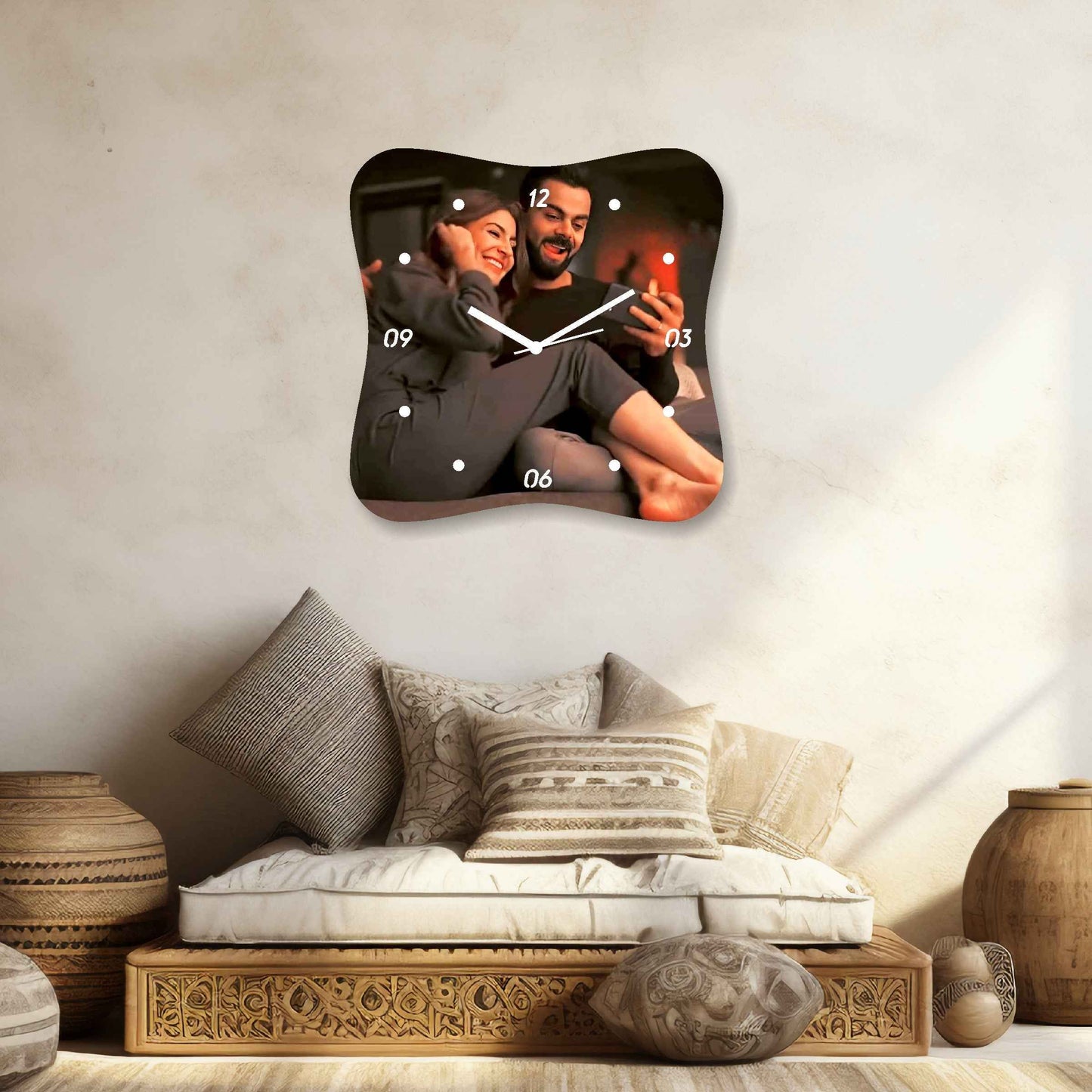 Curved Designer Wall Clock – Personalize with Your Special Moments - Amoreta