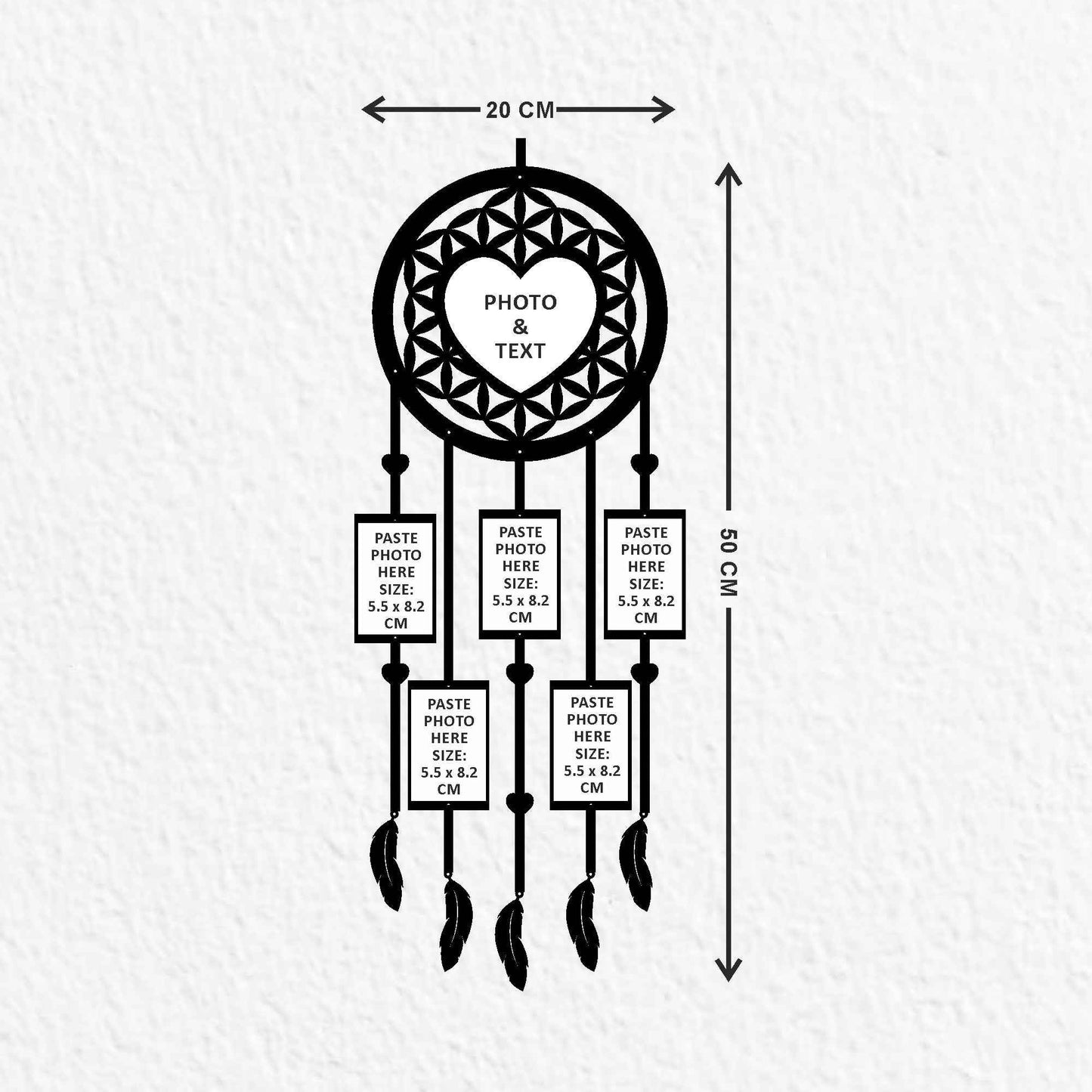 Personalized Heart Dream Catcher with Photo Frames – Custom Mother’s Day Gift