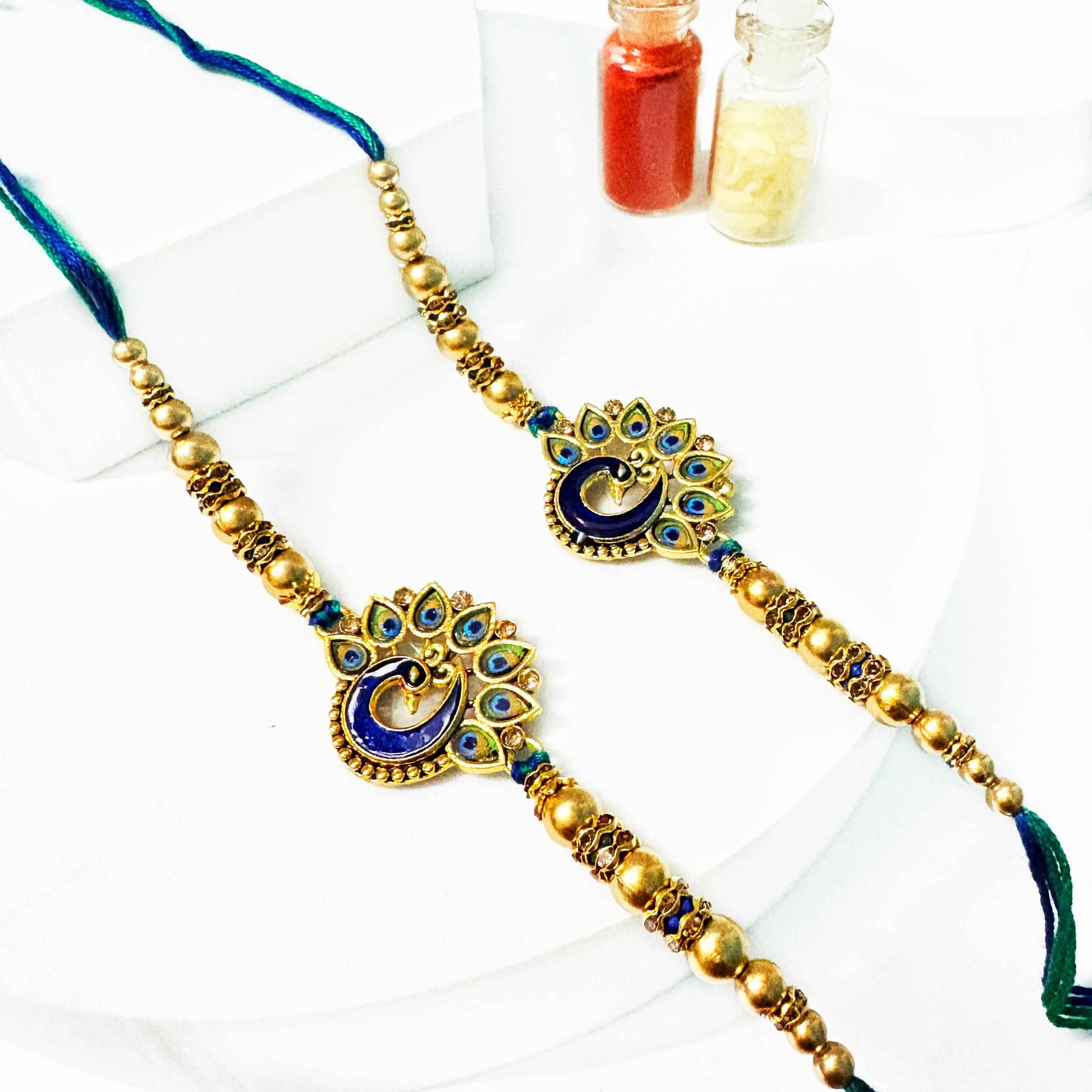 Designer Rakhi Set – 2 Elegant Pieces to Celebrate Sibling Bond