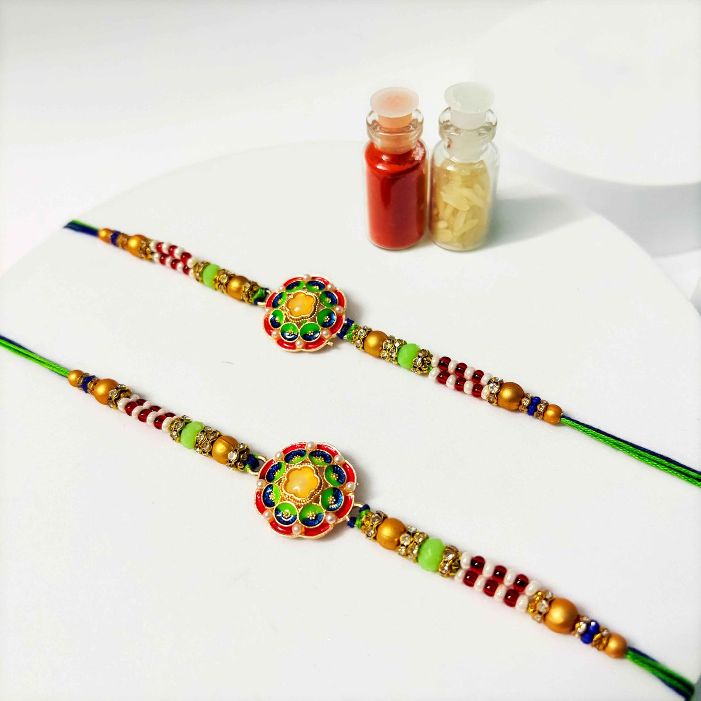 Traditional Designer Rakhi Set – Pack of 2 Elegant Rakhis