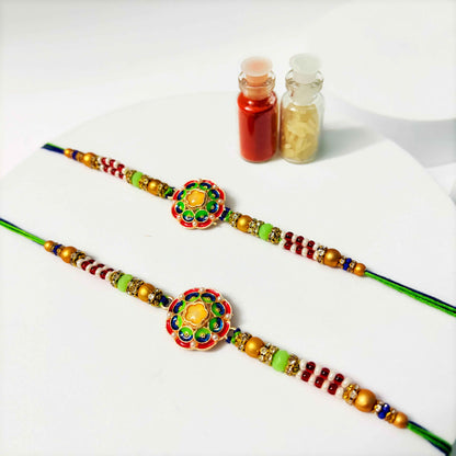Traditional Designer Rakhi Set – Pack of 2 Elegant Rakhis