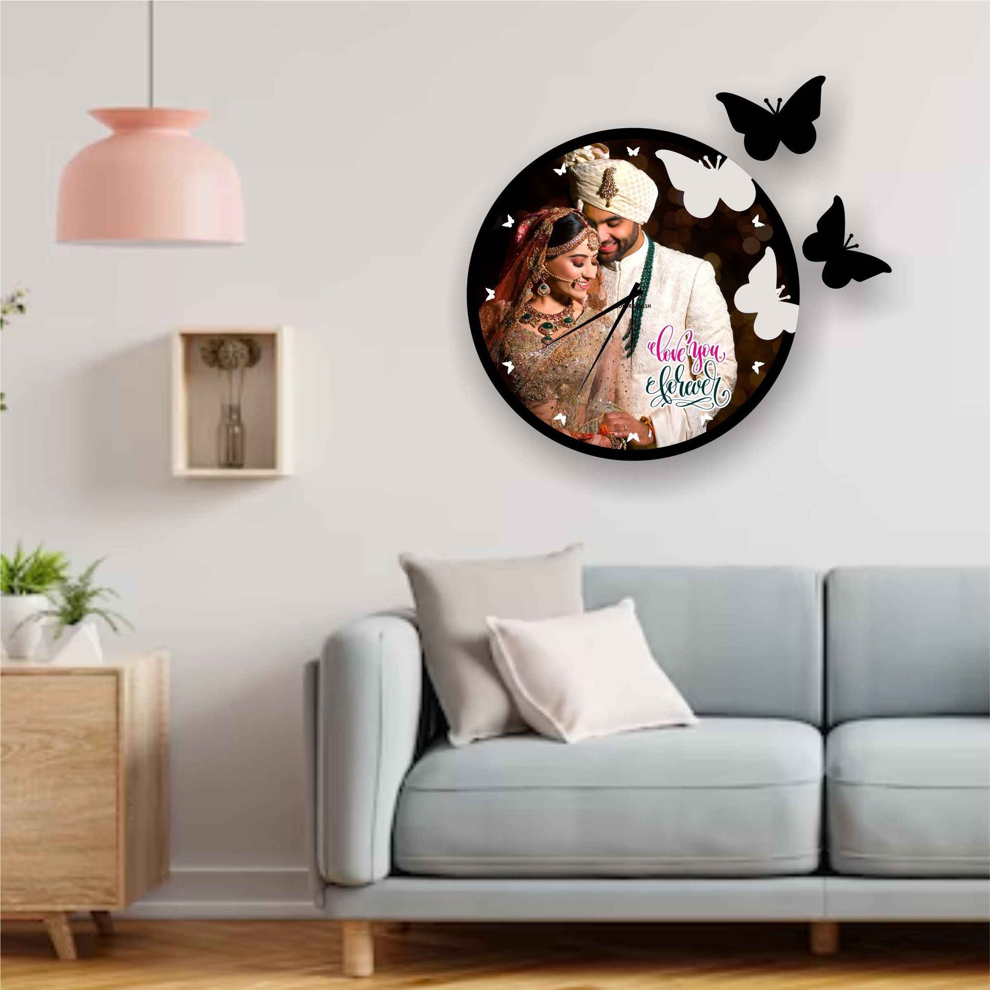Customized Photo Clock With Rakhi (12x12 inch)