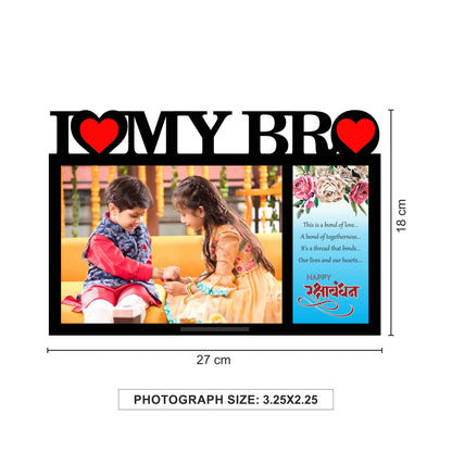 Personalized Photo Frame Rakhi Combo with Chocolate, Rakhi, Kumkum & Chawal