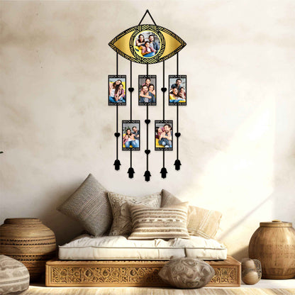 Evil Eye Photo Frame Dream Catcher | Custom Wall Hanging for 6 Photos (Copy)
