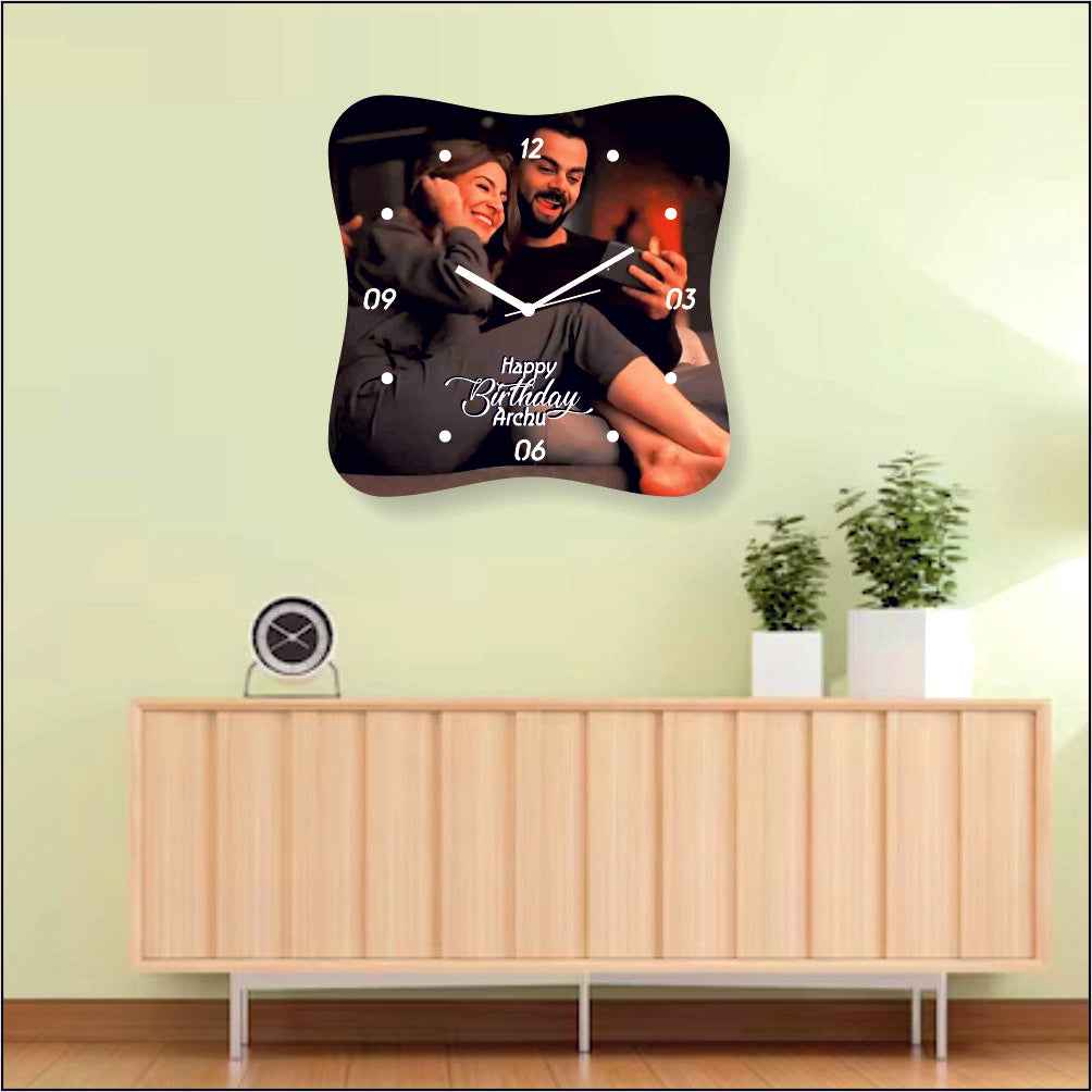 Customized Photo Clock With Rakhi (12x12 inch)