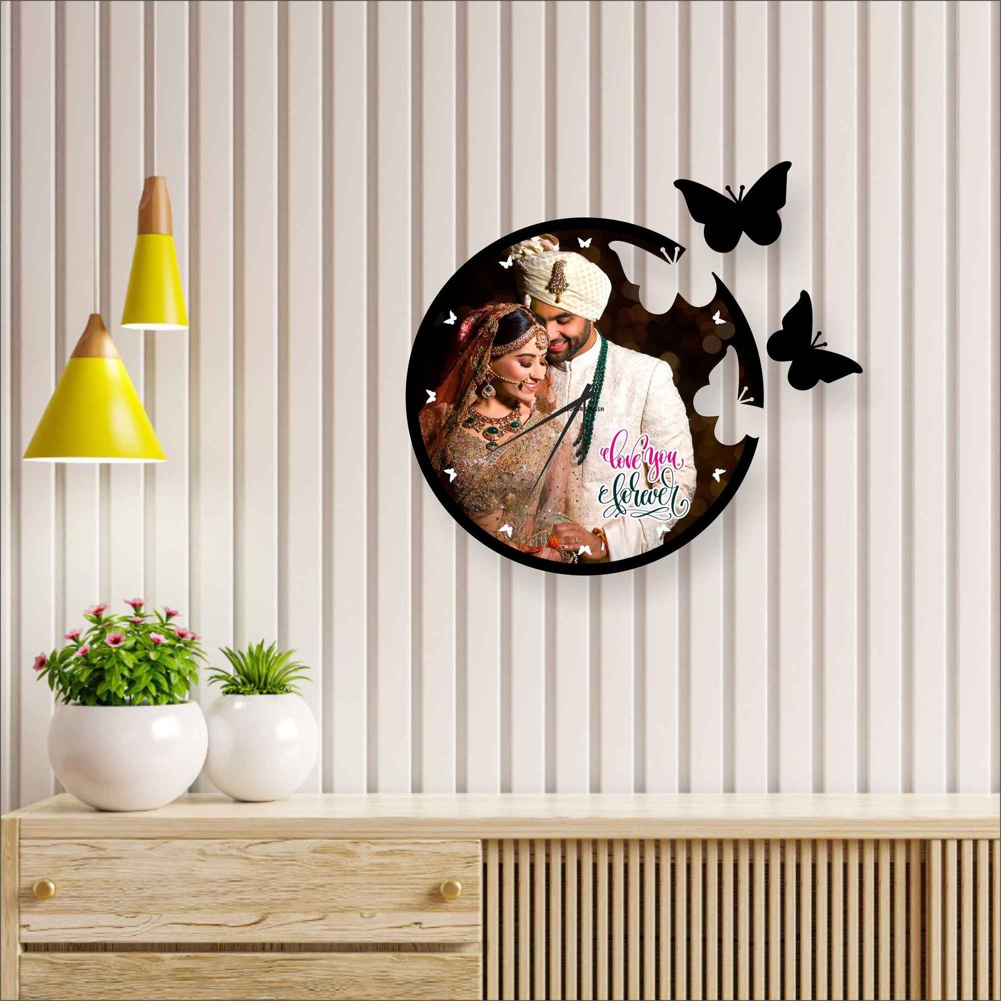 Customized Photo Clock With Rakhi (12x12 inch)