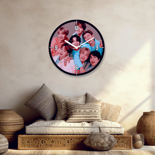 BTS-Themed Designer Wall Clock – Perfect for BTS ARMY Fans