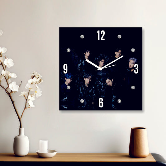 BTS Fan Favorite Square Wall Clock – Vibrant Design for True ARMY Supporters