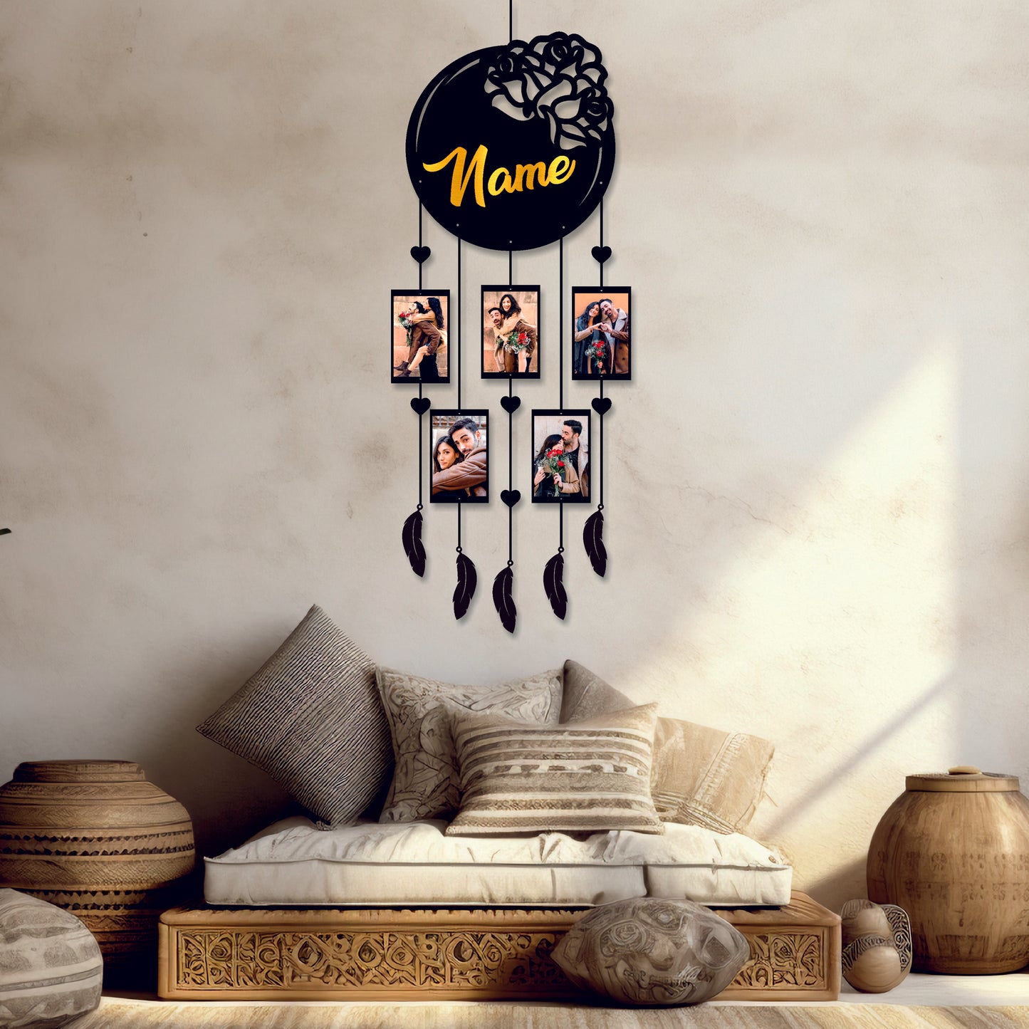 Personalized Photo Frame Dream Catcher – Capture Memories with Custom Photos and Text