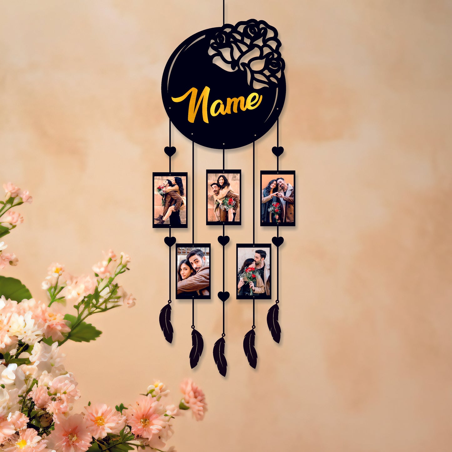 Personalized Photo Frame Dream Catcher – Capture Memories with Custom Photos and Text