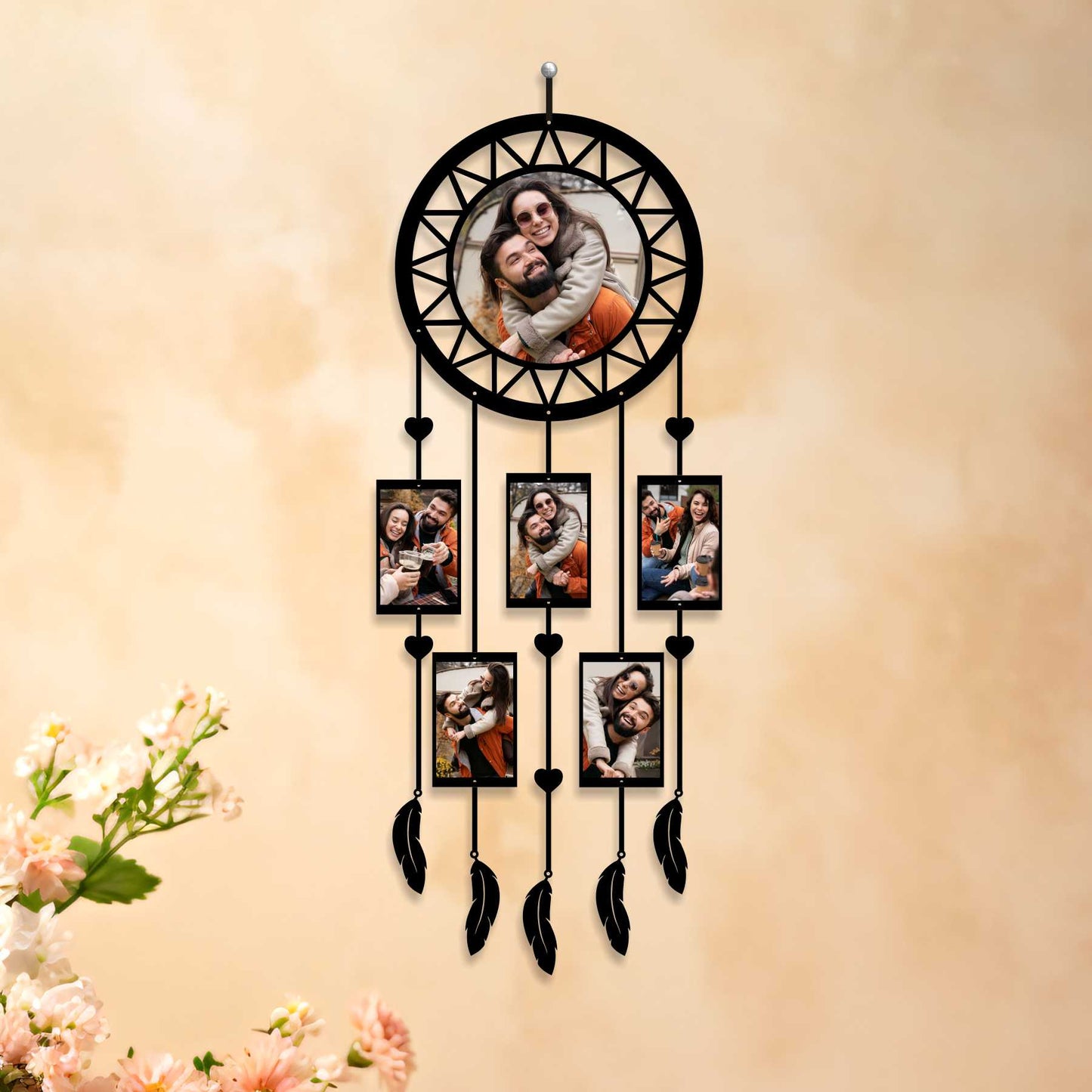 Personalized Wall Hanging with Photo Frames with Rakhi – Raksha Bandhan Photo Collage Gift