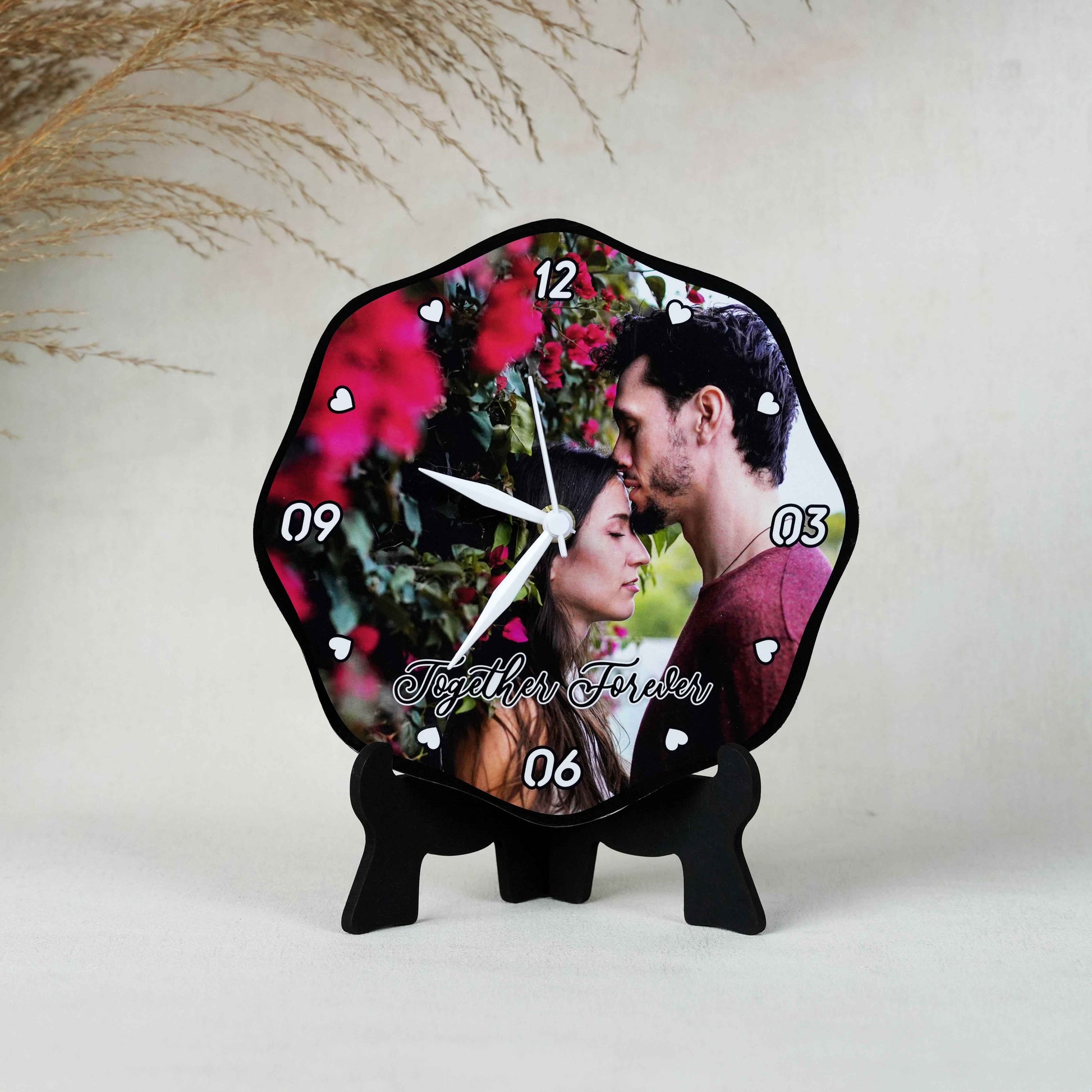 Personalized Curved Table Clock – Display Your Favorite Moments with ...