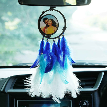 Customized Car Dream Catcher with Evil Eye Rakhi – Personalized Gift Combo