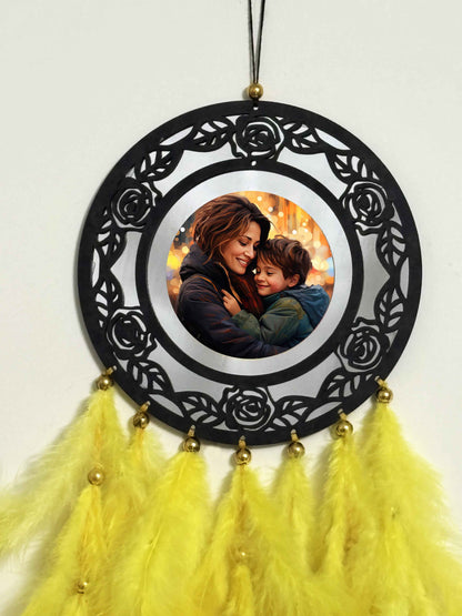 Custom Floral Frame Dream Catcher with Personalized Photo | Mother's Day Gift