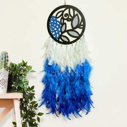 Designer Blue & White Big Dream Catcher with LED Light