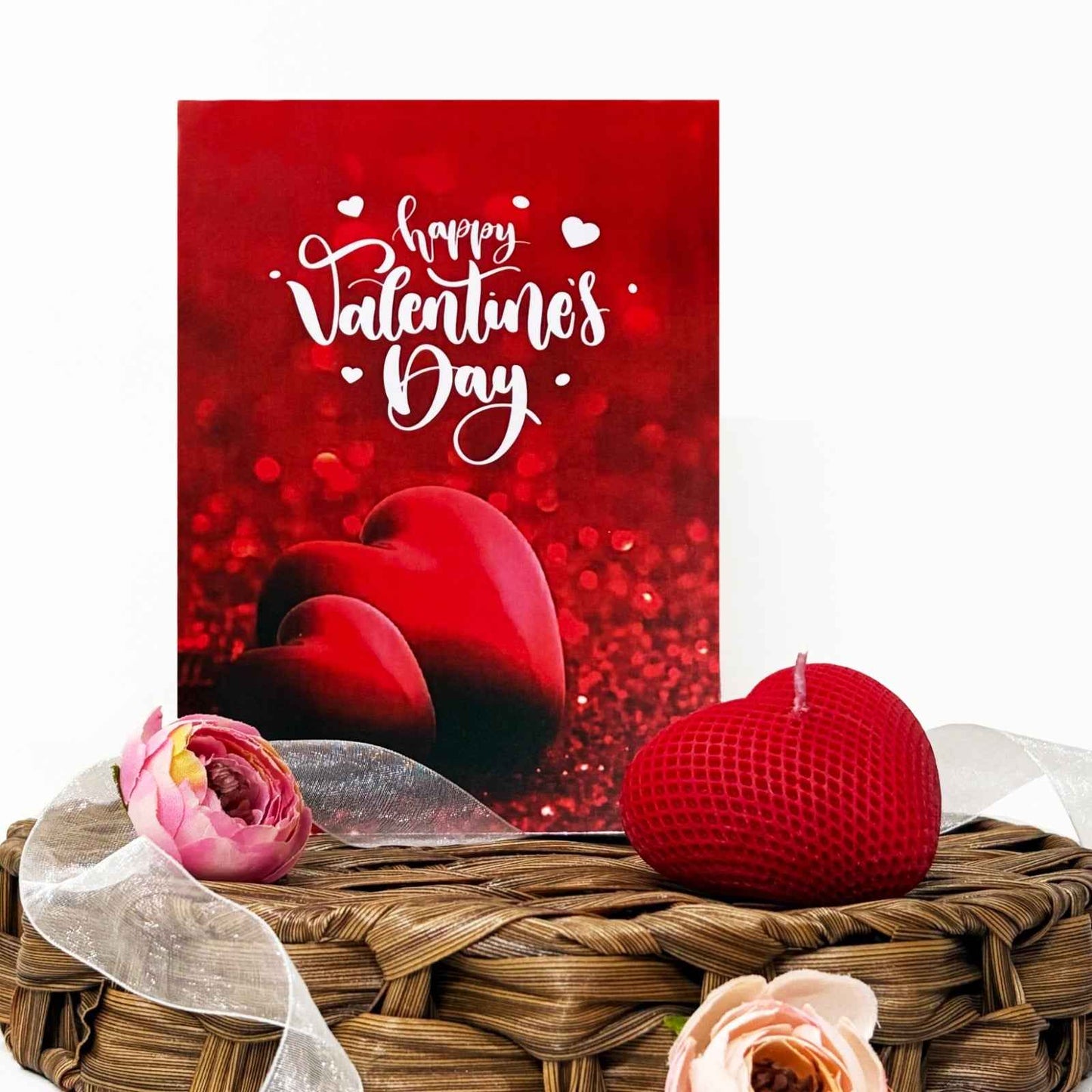 Valentine Personalized Gift Hamper with Table Frame, Greeting Card, Candle, and Chocolates - 1 Photo for customization