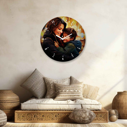 Personalized Round Wall Clock for Mother’s Day – Custom Photo Gift for Mom