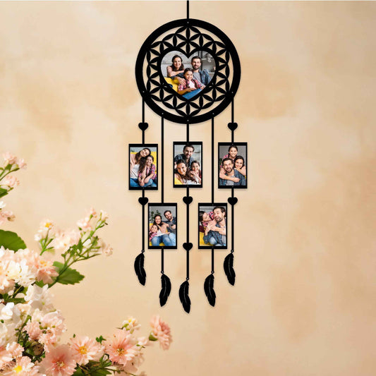 Personalized Heart Dream Catcher with Photo Frames – Custom Mother’s Day Gift